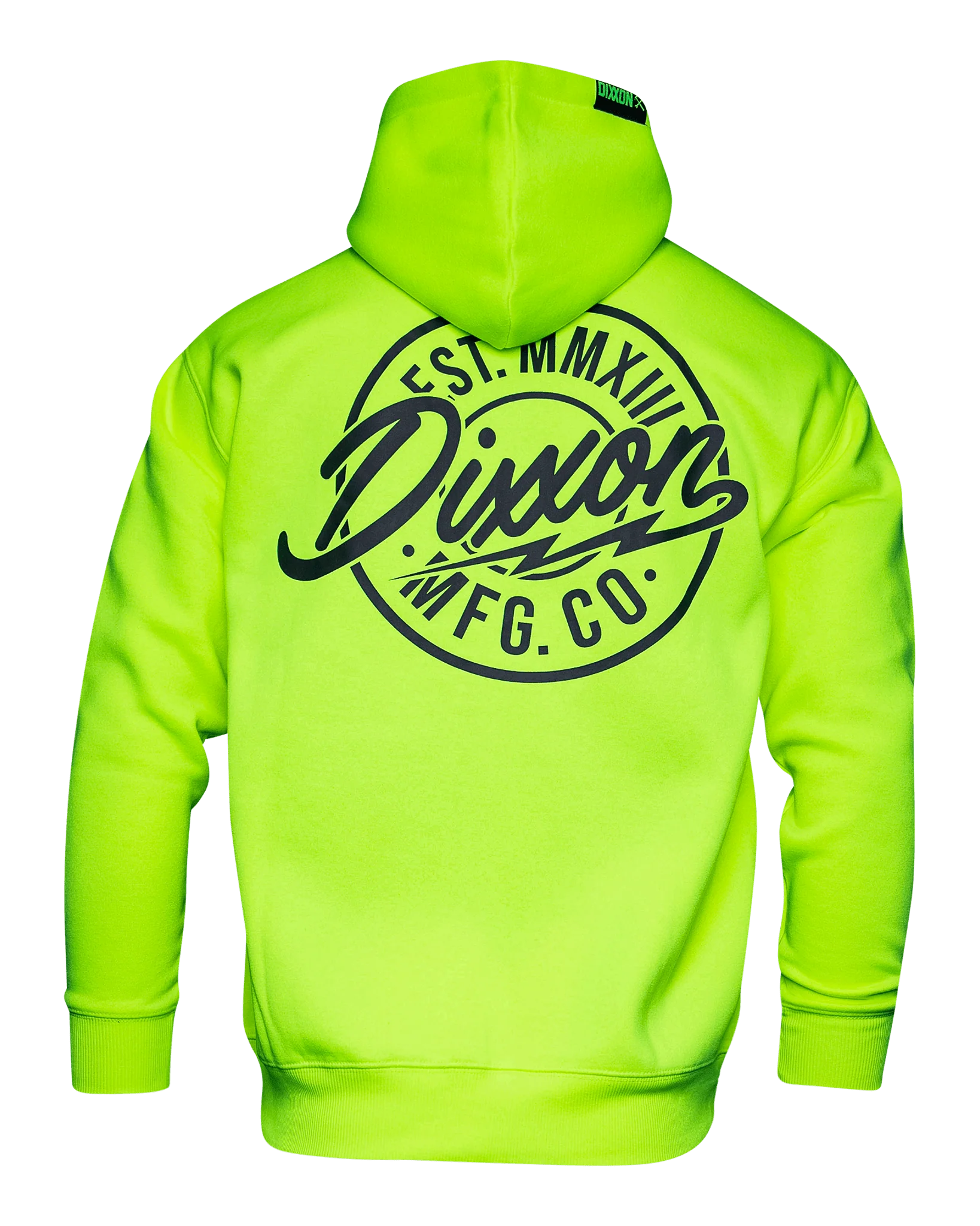 Black MFG Badge Zip Up Hoodie - Safety Yellow