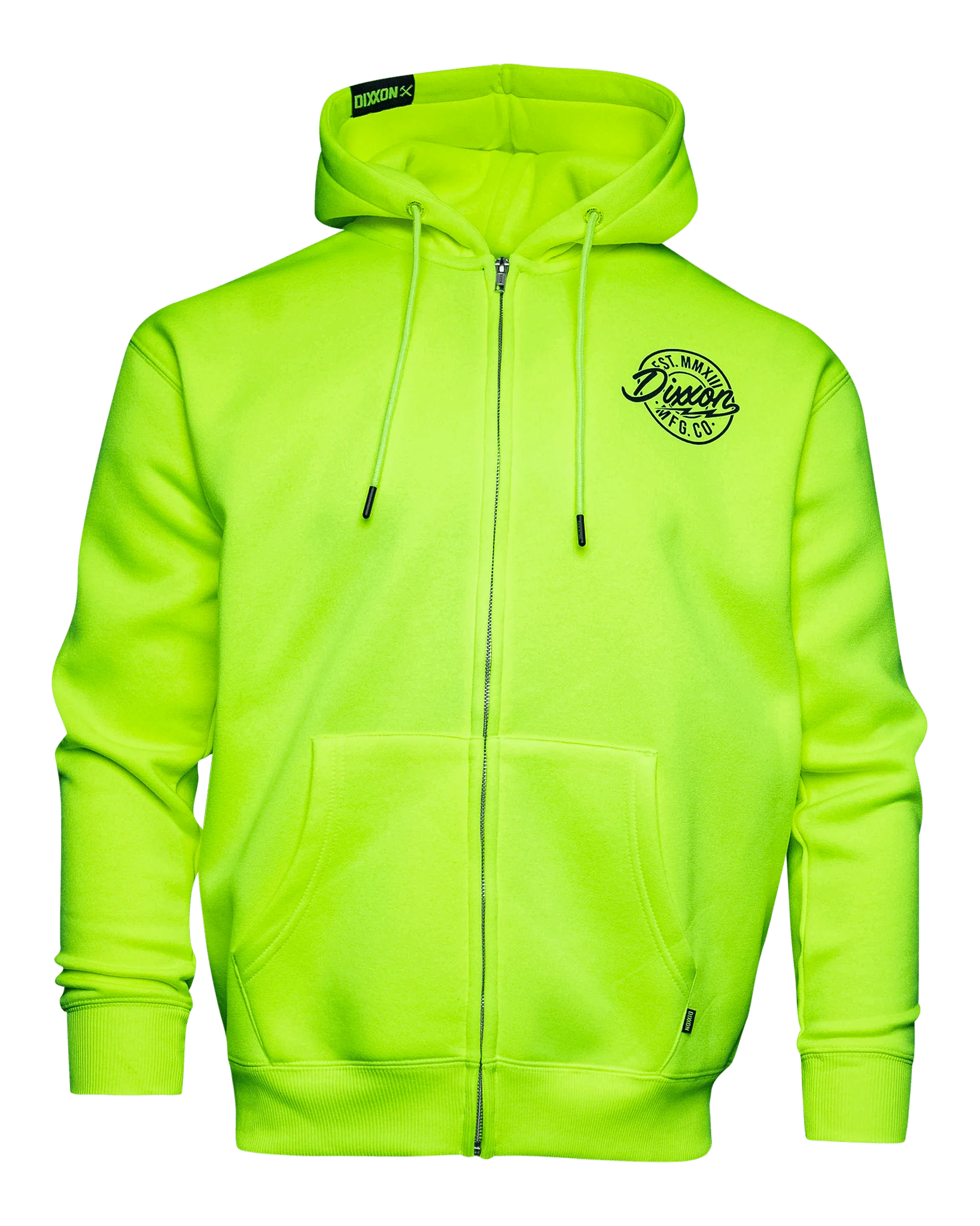 Black MFG Badge Zip Up Hoodie - Safety Yellow 3 Black MFG Badge Zip Up Hoodie - Safety Yellow