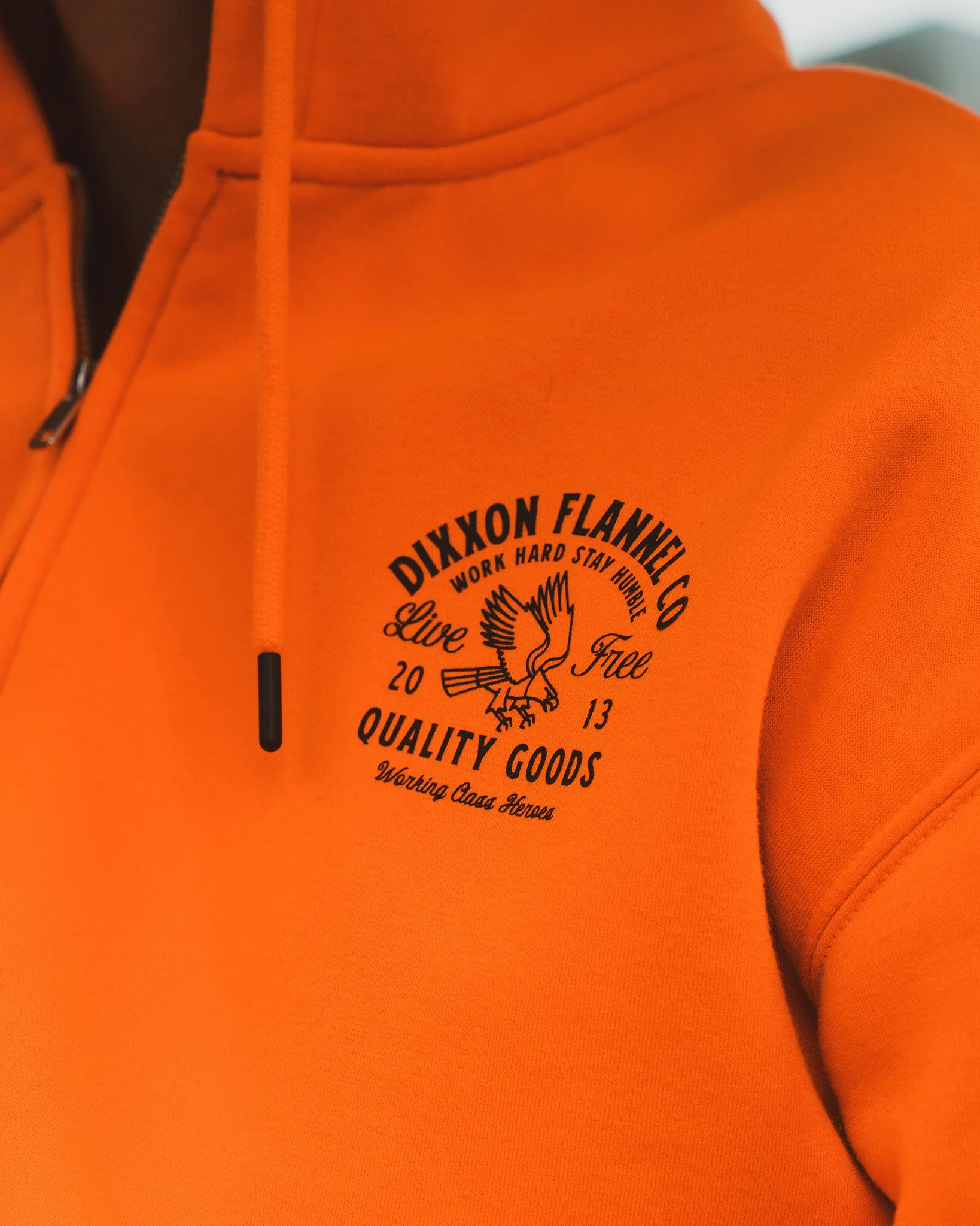Black Quality Goods Zip Up Hoodie - Safety Orange 4 Black Quality Goods Zip Up Hoodie - Safety Orange