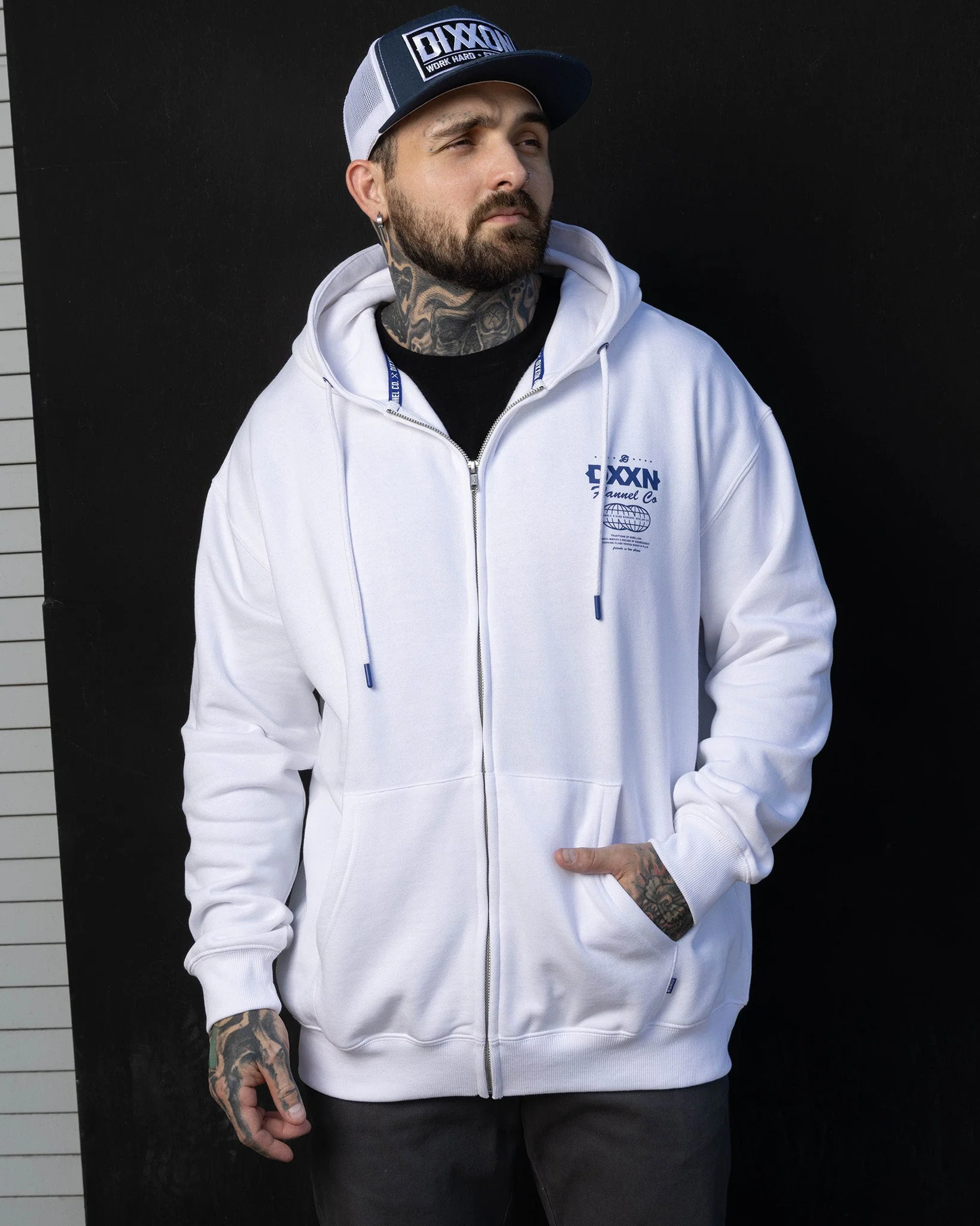 Blue Tech Zip Up - White 4 Blue Tech Zip Up - White