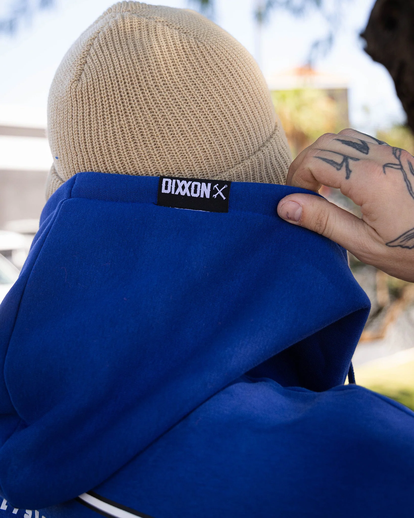 Black & White Grille Zip Up Hoodie - Blue 3 Black & White Grille Zip Up Hoodie - Blue