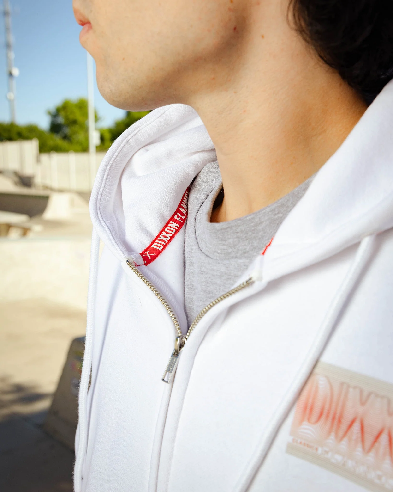 Red Epicenter Zip Up Hoodie - White 6 Red Epicenter Zip Up Hoodie - White